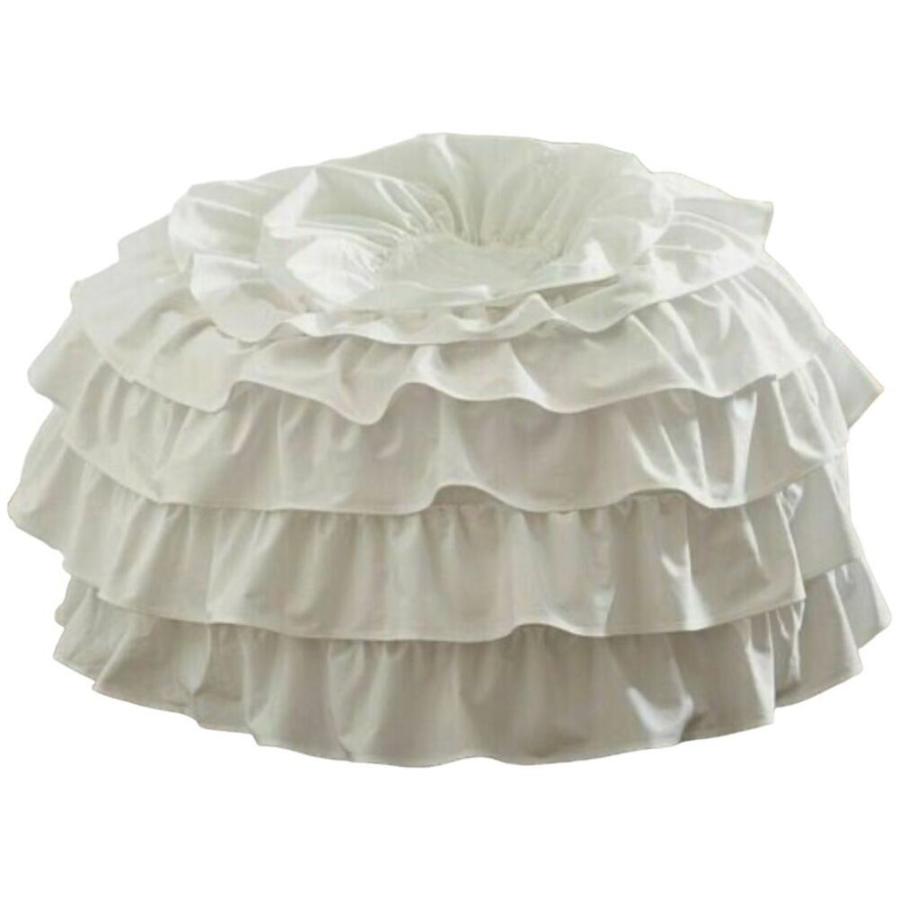 NEW Pottery Barn Teen PBT Ruffle Beanbag Slipcover ONLY Beanbag Cover White MED